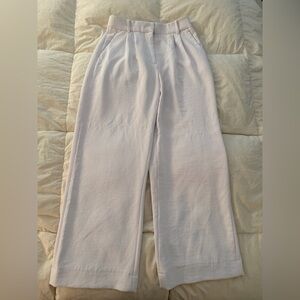 Abercrombie & Fitch White Sloane Tailored Wide Leg Pants
